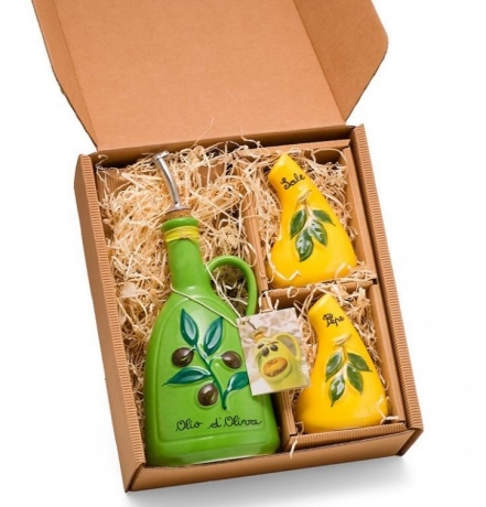 Бутылка для масла+солонка и перечница, 750 мл. Oliere Classiche Nuova Cer