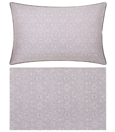 Комплект постельного белья "MEDALION 2", сатин-жаккард, 150х210+220x240+50х70см. баклажан/серый жемчуг, Bovi