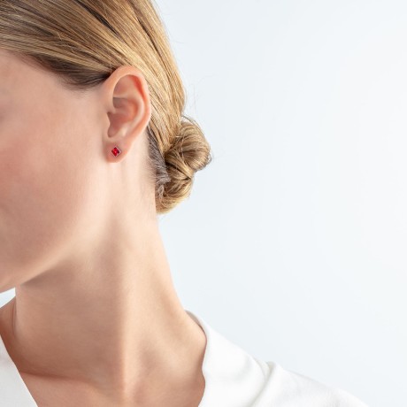 Серьги Red-Silver Coeur de Lion