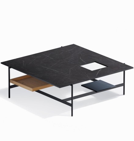 Журнальный столик Karat S, 95х95х34,2 см. темный камень, Zahodi