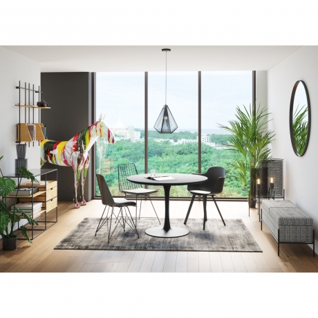 Зеркало Bella, коллекция "Белла" 100*100*4, Зеркальное стекло, Алюминий, МДФ, Черный