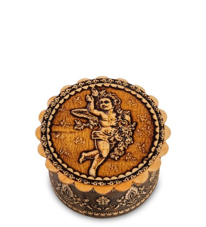 BST-116 Шкатулка "Ангелочек" мал. (береста)