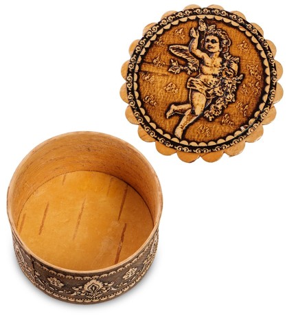 BST-116 Шкатулка "Ангелочек" мал. (береста)