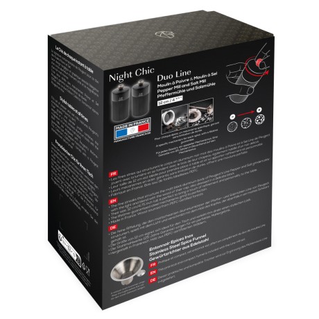 Набор подарочный мельниц для соли и перца, 12 см. Line Night Chiс Peugeot