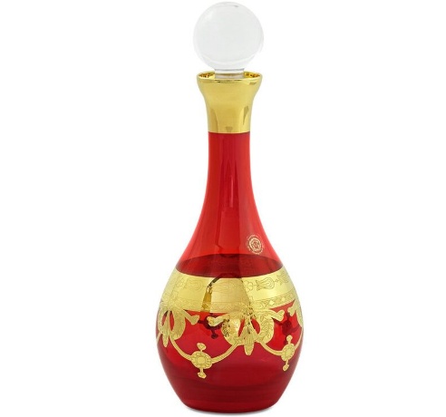 Графин 1 л. H33 см. DINASTIA ROSSO хрусталь красный/декор, золото 24К