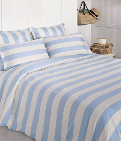 Комплект постельного белья "WEEKEND" BOVI сатин, голубой/экрю