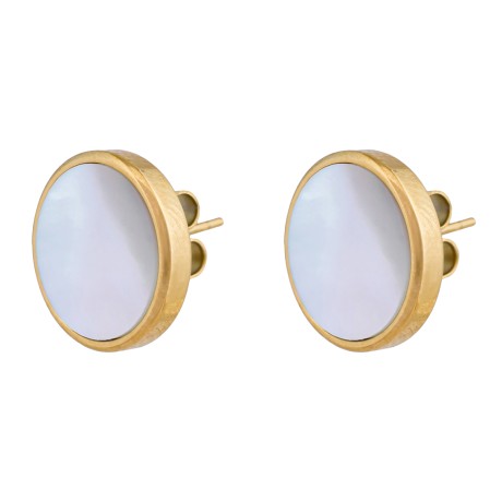 Пусеты SHELL WHITE Fiore Luna