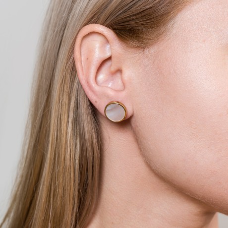 Пусеты SHELL WHITE Fiore Luna