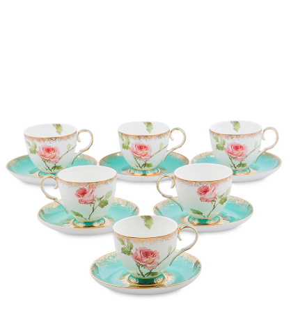 JK- 67 Чайный набор на 6 перс. "Роза" (Milano Rose Pavone)