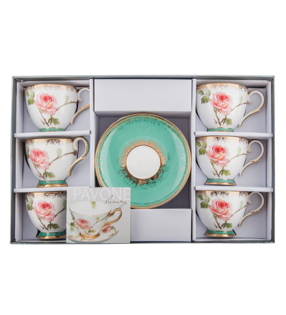 JK- 67 Чайный набор на 6 перс. "Роза" (Milano Rose Pavone)