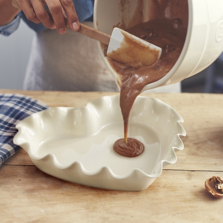 Форма для пирога "Сердце", 28 см. (цвет: инжир) Emile Henry