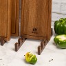 Подставка для 3 разделочных досок дубовая, 20х12х4 см. Uneca