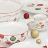 Салатник, 23х10 см, 2,5 л, фарфор P, белый, Новогодние шары, Christmas Eve, Easy Life