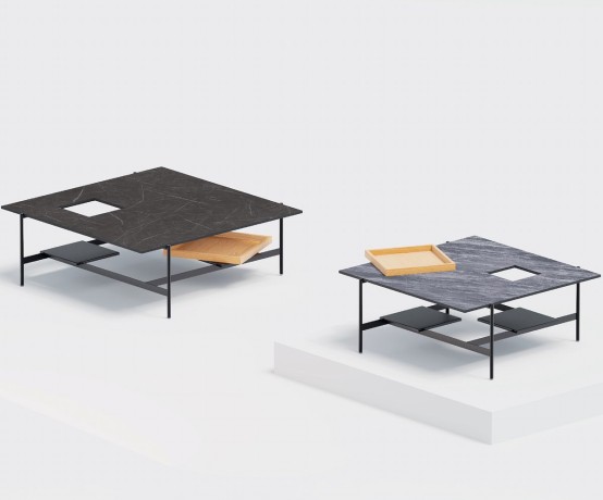 Журнальный столик Karat S, 95х95х34,2 см. светлый камень, Zahodi