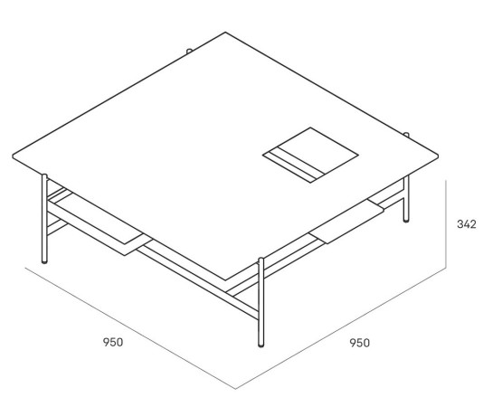 Журнальный столик Karat S, 95х95х34,2 см. светлый камень, Zahodi