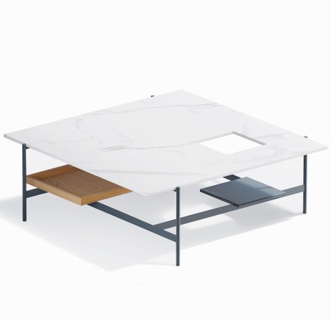 Журнальный столик Karat S, 95х95х34,2 см. светлый камень, Zahodi