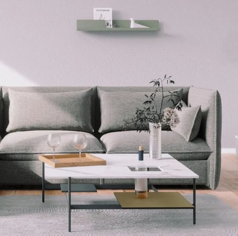 Журнальный столик Karat S, 95х95х34,2 см. светлый камень, Zahodi