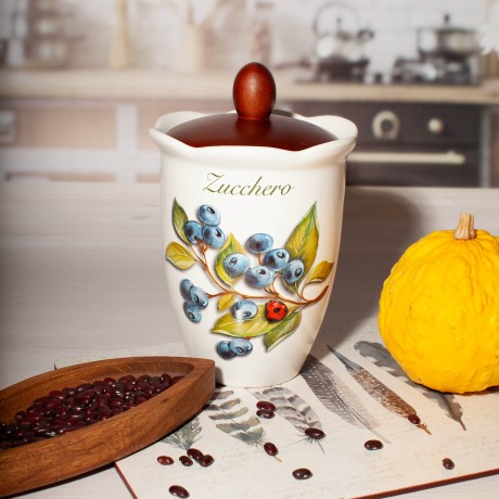 Ёмкость для кофе с крышкой Frutti di Bosco, 19 см. Nuova Cer