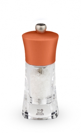 Мельница для соли, 14 см, оранжевый, акрил+дерево, OLERON Peugeot