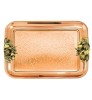 Поднос прямоугольный с накладками "Овощи" медный кованый