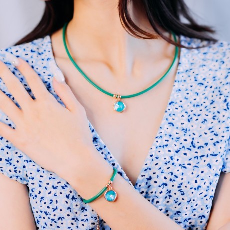 Браслет Aquamarine C1902.M22 BL/S Fiore Luna