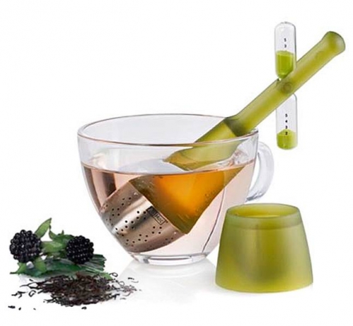 Ситечко для заваривания чая c часами AdHoc, зеленый