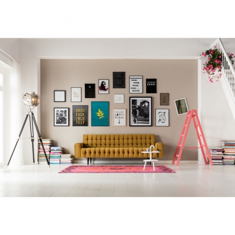 Картина в рамке My Happy Place, 38х50х2 см. Бумага, Стекло, Павловния, Сталь, Белый, Черный