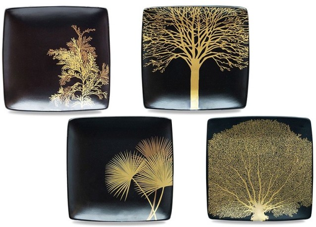 Набор тарелок Singapore, чёрный, 21x21 см. 4 шт. WD Lifestyle