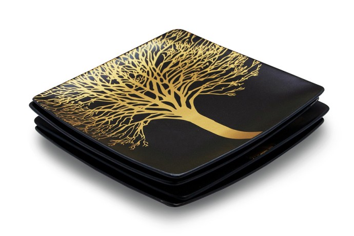 Набор тарелок Singapore, чёрный, 21x21 см. 4 шт. WD Lifestyle