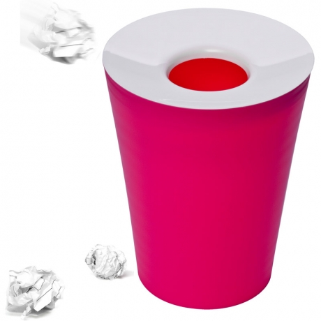 Корзина для мусора круглая Hole розовая