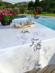 Скатерть "ЛИЛИЯ", 160х180см. белый, BOVI