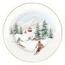 Тарелка десертная, 19 см, 4 шт, фарфор P, белая, Лыжники в горах, Chalet, Easy Life