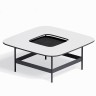 Журнальный столик Space S, 80x80x35,5 cм.​ белый/темный камень, Zahodi