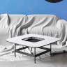Журнальный столик Space S, 80x80x35,5 cм.​ белый/темный камень, Zahodi