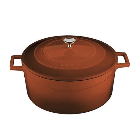 Кастрюля круглая, оранжевый. Ø 24 см. чугун. Lava