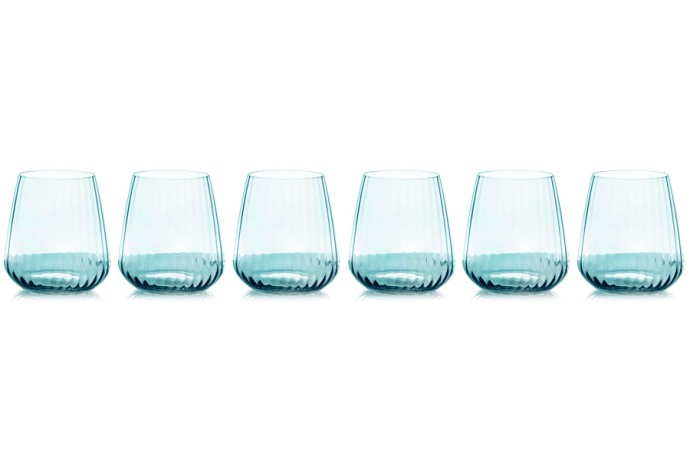 Набор стаканов для виски Opium, голубой, 0,45 л. 6 шт. Le Stelle
