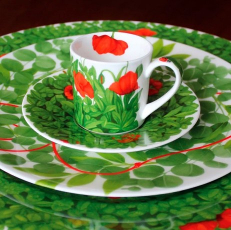 Тарелка десертная, 23 см. FIL ROUGE FOGLIE Taitu