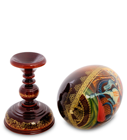 ИКО- 9 Яйцо-икона "Георгия Победоносца" Рябова Г.