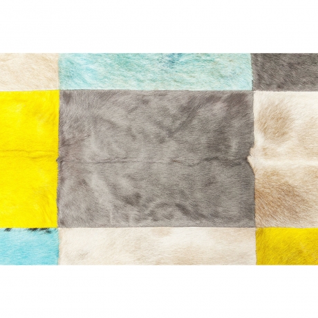 Ковер Easy Break, коллекция "Каникулы" 240*1*170, Коровья шкура, Бирюзовый, Серый, Желтый, Бежевый