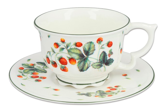Чашка с блюдцем Земляника, 0,34 л. Carmani