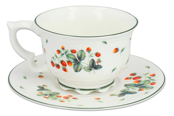 Чашка с блюдцем Земляника, 0,34 л. Carmani