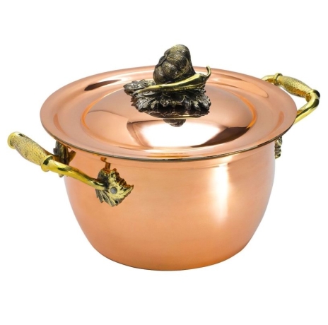 Кастрюля, 2 л. медная с луж. с крышкой "Чеснок"