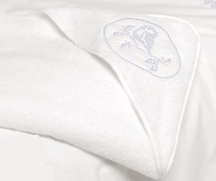 Полотенце с капюшоном "СИНИЧКИ", 100х100см. белый/голубой, BOVI