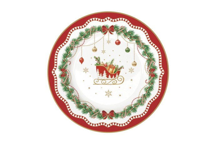 Тарелка десертная, 19 см, 4 шт, фарфор P, белая, Микс, Magie de Noel, Easy Life