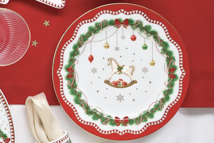 Тарелка десертная, 19 см, 4 шт, фарфор P, белая, Микс, Magie de Noel, Easy Life