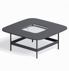 Журнальный столик Space S, 80x80x35,5 cм. черный/светлый камень, Zahodi