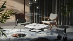 Журнальный столик Space S, 80x80x35,5 cм. черный/светлый камень, Zahodi