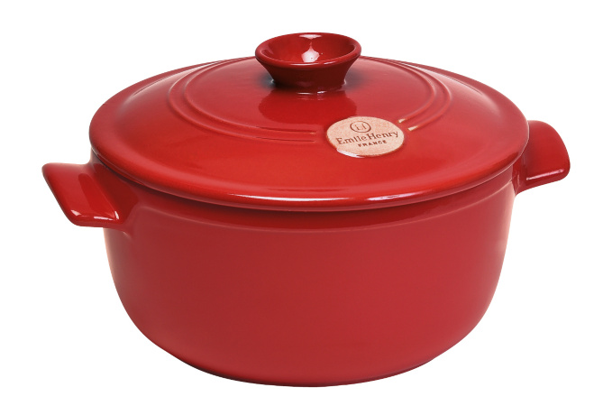 Кастрюля керамическая жаропрочная Emile Henry, гранат, 22 см. 2,5 л.