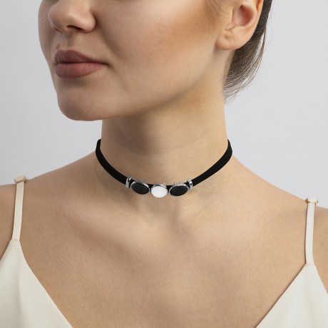 Чокер mother mosaic/black agate/tiger eye B0207.1.4.15 BW/S Possebon