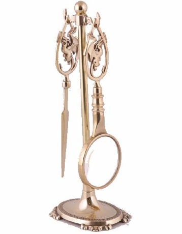 Лупа и нож для бумаги на подставке, 30 см, Stilars